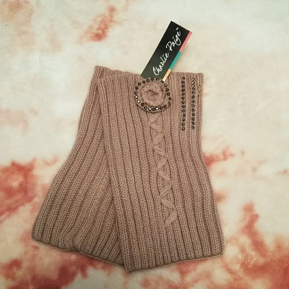 Mauve & Gunmetal Bling Boot Cuffs